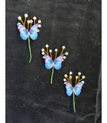 Blue metallic Hair Pins Butterfly