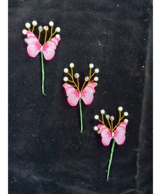 Pink metallic Hair Pins Butterfly 1