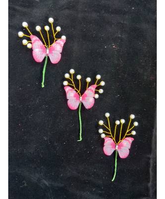 Pink metallic Hair Pins Butterfly 1