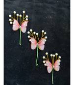 Pink metallic Hair Pins Butterfly