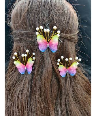 Multicolor metallic Hair Pins Butterfly 2