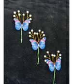 Blue metallic Hair Pins Butterfly