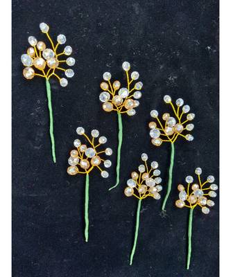 White metallic Hair Pins Butterfly 1