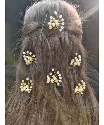 White metallic Hair Pins Butterfly 2