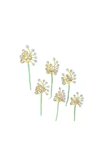 White metallic Hair Pins Butterfly
