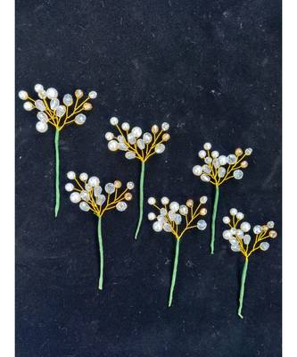 White metallic Hair Pins Butterfly 1