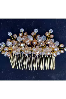 White metallic Hair Comb