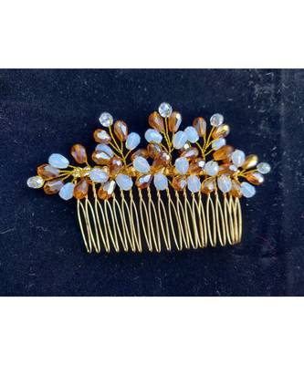 Mustard metallic Hair Comb 1