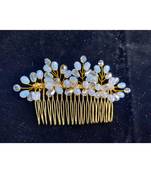 White metallic Hair Comb