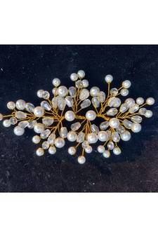 White metallic Hair Brooch