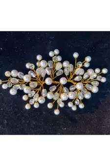White metallic Hair Brooch