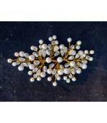 White metallic Hair Brooch