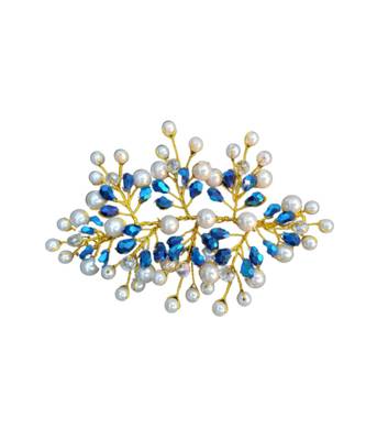 Blue metallic Hair Brooch 3
