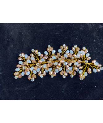 Pink metallic Hair Brooch 1