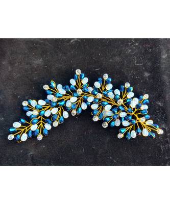 Blue metallic Hair Brooch 1