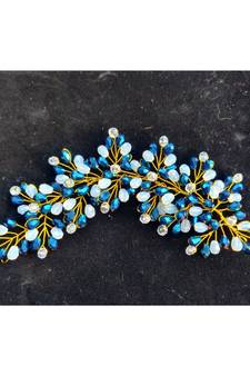 Blue metallic Hair Brooch