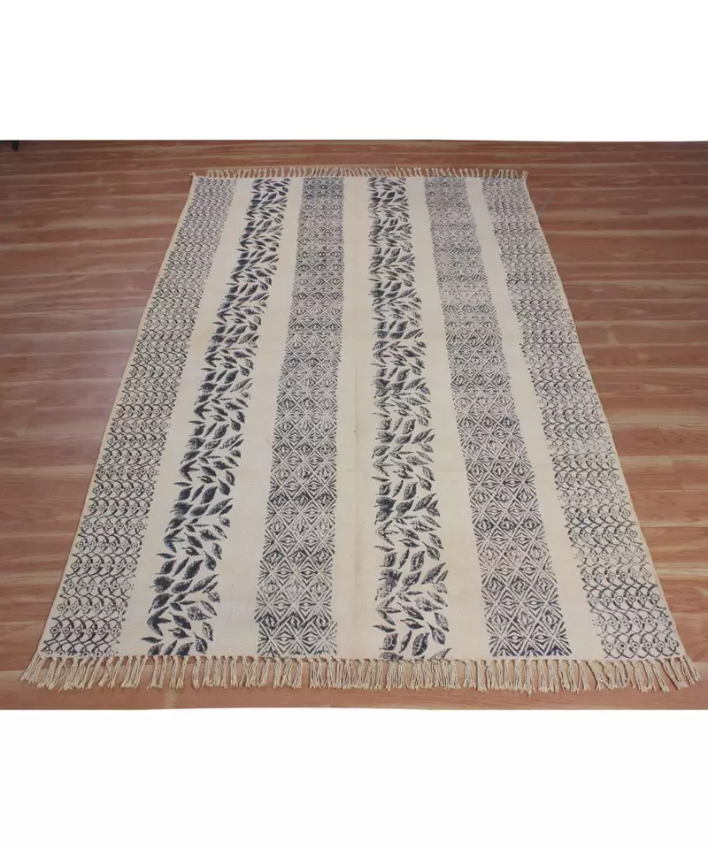3x5 Ft Indian Cotton Rug Kitchen Rug Yoga Garden Rug Dining Room Rug Handmade Rug Area Rug