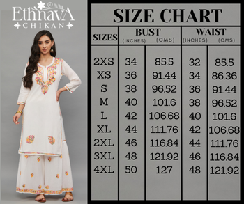Ethnava Women's Chikankari Hand Embroidered Rayon Slub A Line Kurta 5