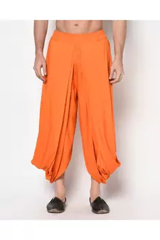 orange Silk Patialas-Pants