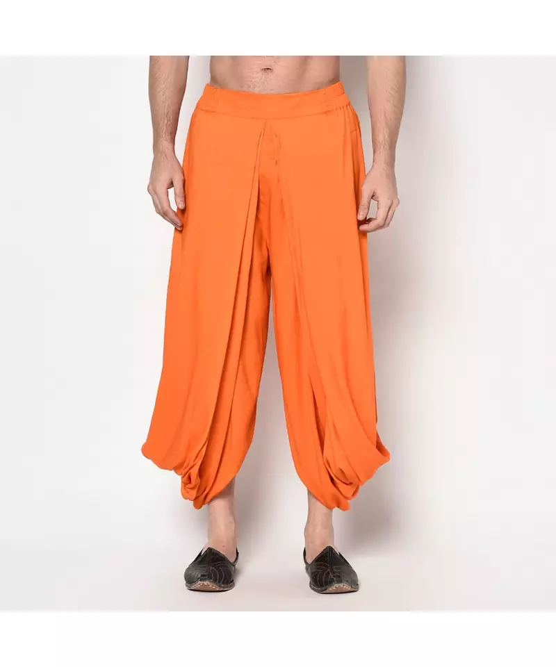 orange Silk Patialas-Pants