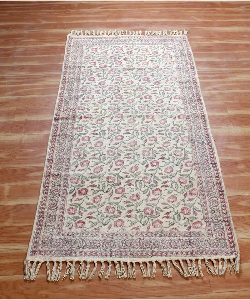 10x10 Ft Handmade Cotton Dhurrie Area Rugs Bohomian Kilims Indoor Kitchen Carpet Flatwoven Throw Rug