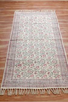 2.6x8 Ft Handmade Cotton Dhurrie Area Rugs Bohomian Kilims Indoor Kitchen Carpet Flatwoven Throw Rug