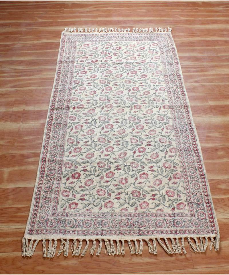 3x10 Ft Handmade Cotton Dhurrie Area Rugs Bohomian Kilims Indoor Kitchen Carpet Flatwoven Throw Rug