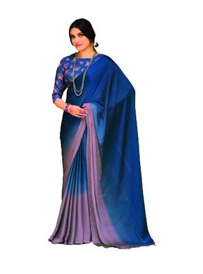 3D Velvet Chiffon Sarees with Stone work on border and Tassel along with Digital printed sequence work Blouse 1
