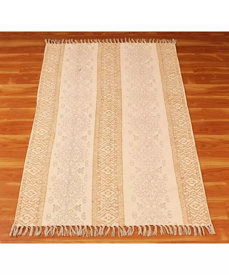 3x5 Ft Square Area Rug Runner Area Rug Small Rug Dining Room Rug Kitchen Rug Indian Cotton Rug