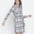 Zang zip check print tie- knot women dress