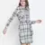 Zang zip check print tie- knot women dress