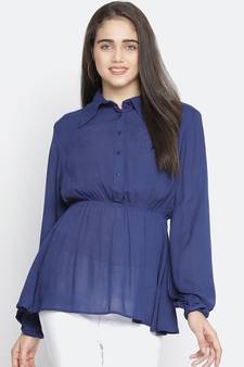 Alived bold blue stunning women top