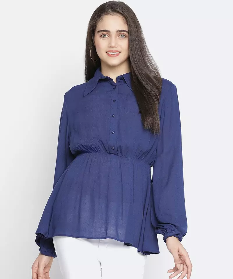 Alived bold blue stunning women top