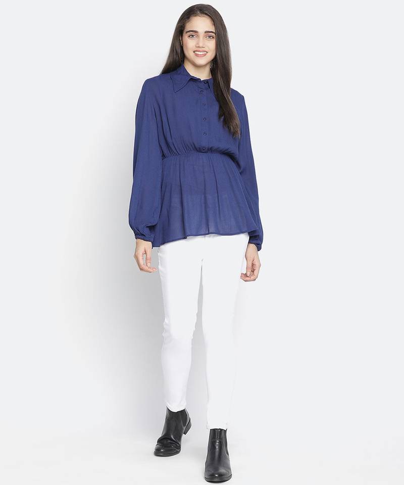 Alived bold blue stunning women top