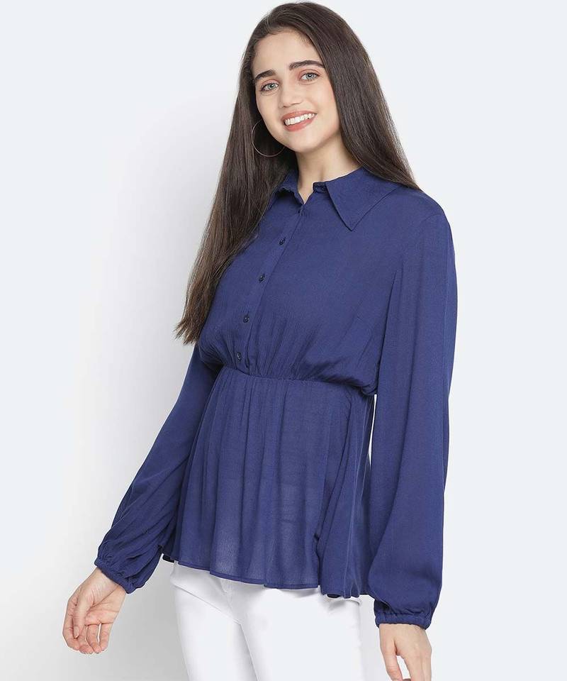 Alived bold blue stunning women top