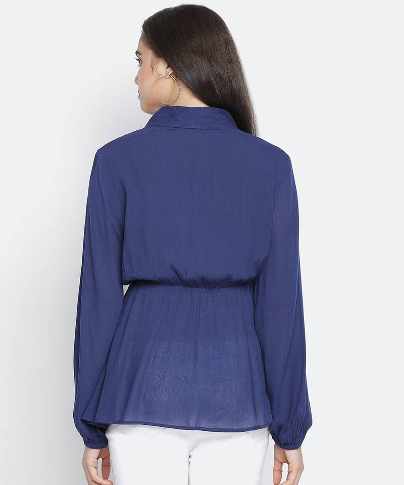 Alived bold blue stunning women top