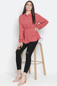 Porbled Bold peach gleaming women top