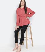 Porbled Bold peach gleaming women top