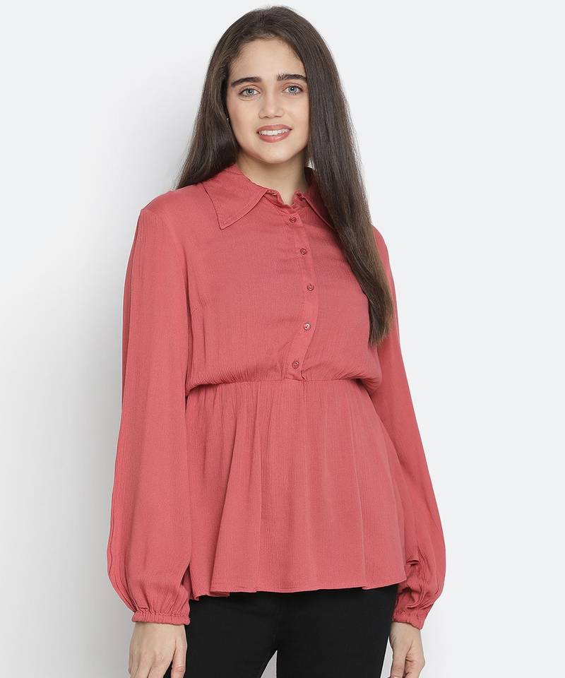 Porbled Bold peach gleaming women top