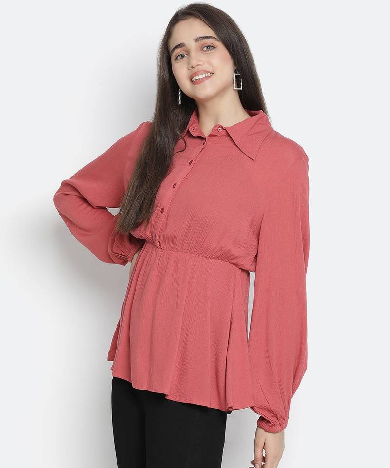 Porbled Bold peach gleaming women top