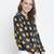 Upside down check print women bomber jacket