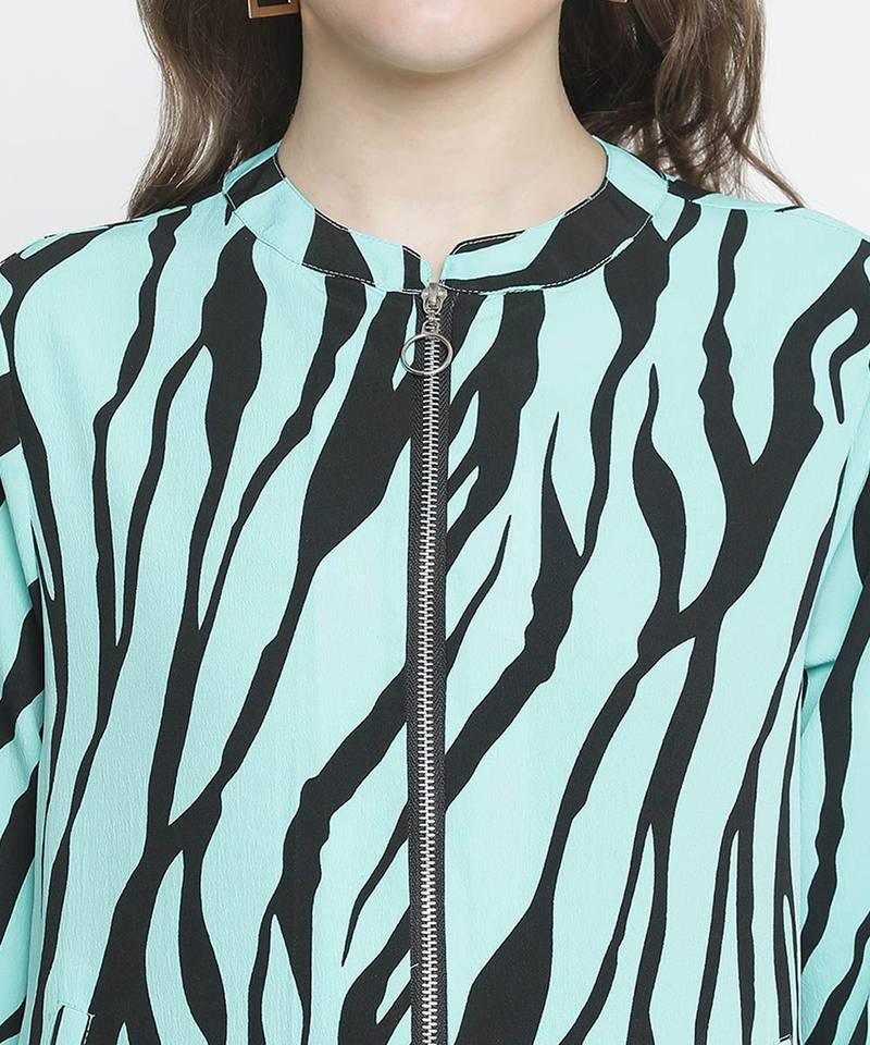 Sea shell animal print women bomber jacket