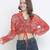 Luminious Orange printed women crop top