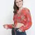 Luminious Orange printed women crop top
