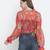 Luminious Orange printed women crop top