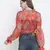 Luminious Orange printed women crop top