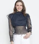 Oceanic classic smocking women Mesh top