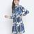 Atlante blue tropical print women dress