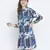 Atlante blue tropical print women dress