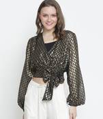 Party haul shimmer tie-knot women top